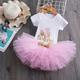 Slowmoose 1 Year Baby Birthday Romper+tutu Dress+headband Unicorn Dress 12M