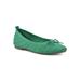 Women's Sashay Flat by White Mountain in Green Fabric (Size 8 M)