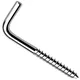 SS8 L Hook Screws 35mm X 3.5mm ( Pack Of: 5 ) Heavy Duty Square Cup Hooks For Hanging, Metal Screw In Wall Hangers Outdoor Mounting