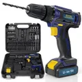 Skotek Cordless Drill Driver 18V/20V Li-Ion 54Pc Drill Bit Accessory Kit Carry Case Battery & Charger Included