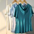 LILYSILK Silk Tops Womens Blue UK 100% Silk Graceful Short Sleeve Silk T-Shirt 16