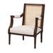 Garridan Traditional French Beige Fabric And Dark Brown Finished Wood Accent Chair by Baxton Studio in Beige Dark Brown