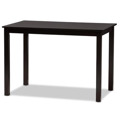 Eveline Modern Espresso Brown Finished Wood 43-Inch Dining Table by Baxton Studio in Espresso Brown