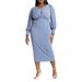 Plus Size Women's Cross Front Midi Dress by ELOQUII in Flint (Size 24)