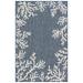 Liora Manne Carmel Coral Border Indoor/Outdoor Rug 23"X7'6" by Brylane Home in Navy (Size 7'10" RD)