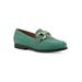 Women's Cassino Flat by White Mountain in Green Suede (Size 6 M)