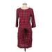 Gap Casual Dress - DropWaist: Burgundy Checkered/Gingham Dresses - Women's Size Small