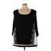 Calvin Klein Short Sleeve Top Black Floral Scoop Neck Tops - Women's Size 2X