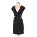 Ann Taylor Casual Dress - Wrap: Black Graphic Dresses - Women's Size 4 Petite