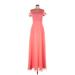 Morilee by Madeline Gardner Cocktail Dress - A-Line: Pink Solid Dresses - Women's Size 12