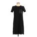 Madewell Casual Dress - Shift High Neck Short sleeves: Black Print Dresses - Women's Size 2X-Small