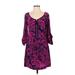 Beth Bowley Casual Dress: Purple Damask Dresses - Women's Size 2