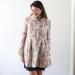 Anthropologie Jackets & Coats | Anthropologie Elevenses Blurred Fresco Pea Coat Floral Pink 100% Wool Womens 0 | Color: Cream/Pink | Size: 0