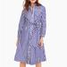 J. Crew Dresses | J. Crew Tie-Waist Shirtdress In Blue & White Stripes Women's Size 0 - H7791 | Color: Blue/White | Size: 0