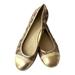 Coach Shoes | Coach Cecile Gold Cap Toe Signature C Logo Ballet Flats Gold Brown Size 10b | Color: Gold/Tan | Size: 10