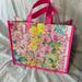 Lilly Pulitzer Bags | Lily Pulitzer Tropical Orchid Reusable Shopping Bag | Color: Pink/White | Size: Os