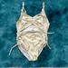 Jessica Simpson Swim | Jessica Simpson Girls One Piece Cutout Swimsuit Size 6 | Color: Cream/Yellow | Size: 6g