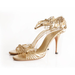 Gucci Shoes | Gucci Women's Gold Metallic Braided Ankle Wrap Sandals Size 9.5b Stiletto Heel | Color: Gold | Size: 9.5