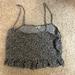 American Eagle Outfitters Tops | American Eagle Women’s Leopard Cheetah Print Frilly Spaghetti Strap Tank Size L | Color: Black/Brown | Size: L