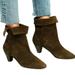 Free People Shoes | Free People Adella Olive Green/Brown Low Heeled Slouch Boots Size 40/ 10 Us | Color: Brown/Green | Size: 10