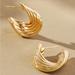 Anthropologie Jewelry | Anthropologie Twisted Ribbed Post Earrings - Nwt - Gold | Color: Gold | Size: Os