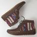 Anthropologie Shoes | Anthro 2568 Cheyene Leather And Fabric Moccasin Lace Up Ankle Boot Sz8 | Color: Brown | Size: 8