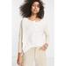 Free People Tops | Free People Women's Grand Slam Three-Quarter Sleeve Top - White Combo S | Color: Tan/White | Size: S