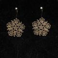 Free People Jewelry | Circular Floral Paisley Cut Out Vintage Antique Gold Drop Dangle Earrings | Color: Black/Gold | Size: Os