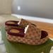Gucci Shoes | Gg Gucci Angelina Platform Slide Sandal In Beige Ruggine. Size 39. Us 9 | Color: Tan | Size: 9