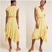 Anthropologie Dresses | Anthropologie Maeve Fete Yellow Print Faux Wrap Hi Low Dress Size Medium | Color: Yellow | Size: M