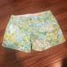 Lilly Pulitzer Shorts | Lily Pulitzer Callahan Yellow Blue Green Shorts Size 0 | Color: Blue/Green/Yellow | Size: 0