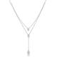 LOFIRY 925 silver necklace jewelry sterling silver water drop pendant two layer chain necklace gold plated necklaces women