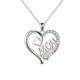 KLYSO Classic Mother Day Sterling Silver 925 Two Tone I love You Forever Heart Mom Pendant Necklace