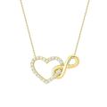 KLYSO Gemnel delicate 925 silver gold plated jewelry pave white cz heart infinity pendant necklace