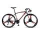 TiLLOw 700C Wheels, Road Bike Adult Bicycle, 21/24/27/30 Speed, Men's And Women Road Bicycle Racing, Double Disc Brake, Racing Fork (Color : Black red, Size : 27SPEED_THREE-BLADE)