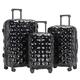 kensie Women's Alluring 3 Piece Luggage Set, Black, Alluring 3 Piece Luggage Set