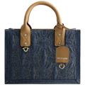 True Religion Women's Tote Bag, Quilted Horseshoe Travel Shoulder Handbag with Adjustable Crossbody Strap, Dark Denim