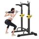 Fitness Bench Press Equipment Home & Gym Squat Rack Multi-Function Barbell Rack Height Adjustable Dip Stand Home Gym Weight Lifting Bench Press Dip Station Push up Portable Strength Training Du