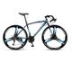 TiLLOw 700C Wheels, Road Bike Adult Bicycle, 21/24/27/30 Speed, Men's And Women Road Bicycle Racing, Double Disc Brake, Racing Fork (Color : Black blue, Size : 30SPEED_THREE-BLADE)