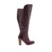 Lane Bryant Boots: Burgundy Solid Shoes - Women's Size 10 Plus - Almond Toe
