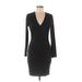 Haute Monde Casual Dress - Bodycon: Black Solid Dresses - Women's Size Medium