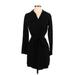 Splendid Casual Dress - Mini V-Neck Long sleeves: Black Print Dresses - Women's Size X-Small