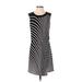 White House Black Market Casual Dress - A-Line Crew Neck Sleeveless: Black Stripes Dresses - Women's Size 2X-Small