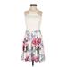 B. Darlin Casual Dress - Mini Halter Sleeveless: White Print Dresses - New - Women's Size 0