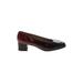 Salvatore Ferragamo Heels: Pumps Chunky Heel Classic Burgundy Solid Shoes - Women's Size 6 1/2 - Round Toe