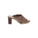 Aerosoles Heels: Slip On Stacked Heel Casual Brown Solid Shoes - Women's Size 10 - Open Toe