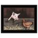 Pig and Chicken on the Farm Black Framed Print Wall Art