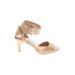 Antonio Melani Sandals: Strappy Stilleto Cocktail Tan Solid Shoes - Women's Size 6 1/2 - Open Toe