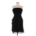 Ann Taylor Cocktail Dress - A-Line Open Neckline Sleeveless: Black Solid Dresses - Women's Size 8