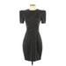 Express Outlet Casual Dress - Sheath: Black Stripes Dresses - Women's Size 4